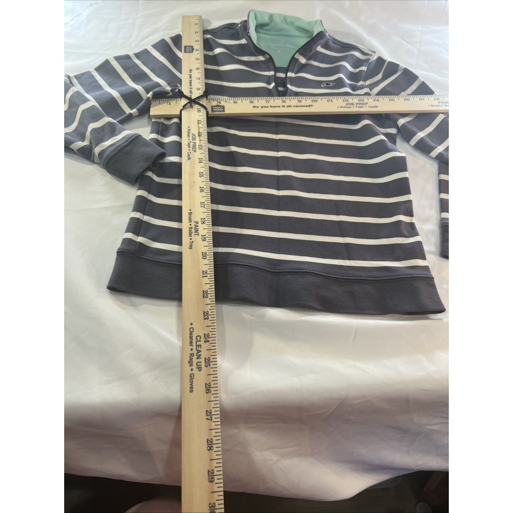 Vineyard‎ Vines Nautical Medium 12-14 Gray 1/4 zip pullover top Sweater warm 475 - Picture 11 of 12